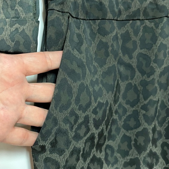 Hush Jacquard Leopard Jumpsuit Green Animal Print 70’s Retro Disco US 12 UK 10 - Picture 7 of 15